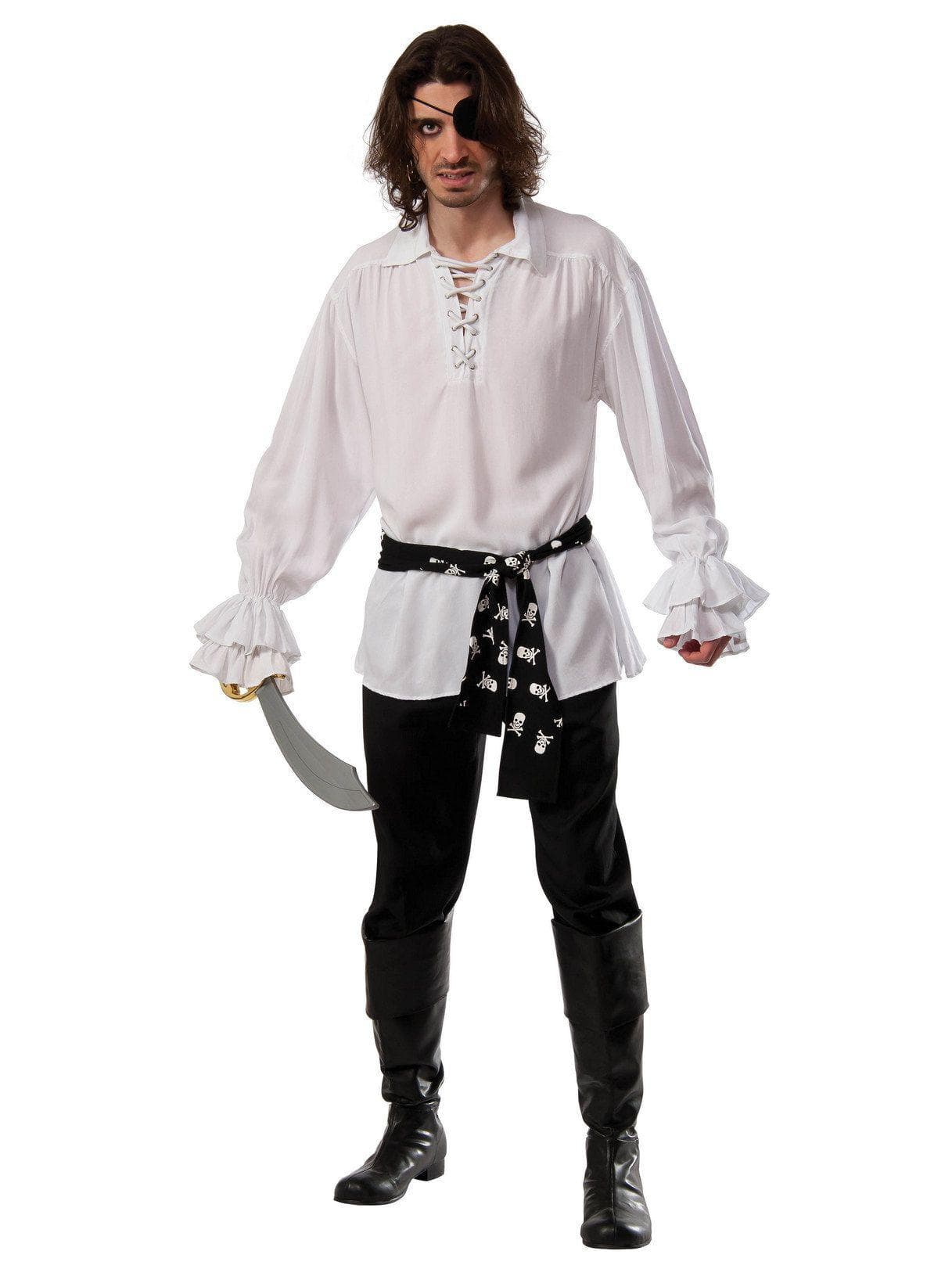 Adult White Pirate Shirt Costume - costumes.com