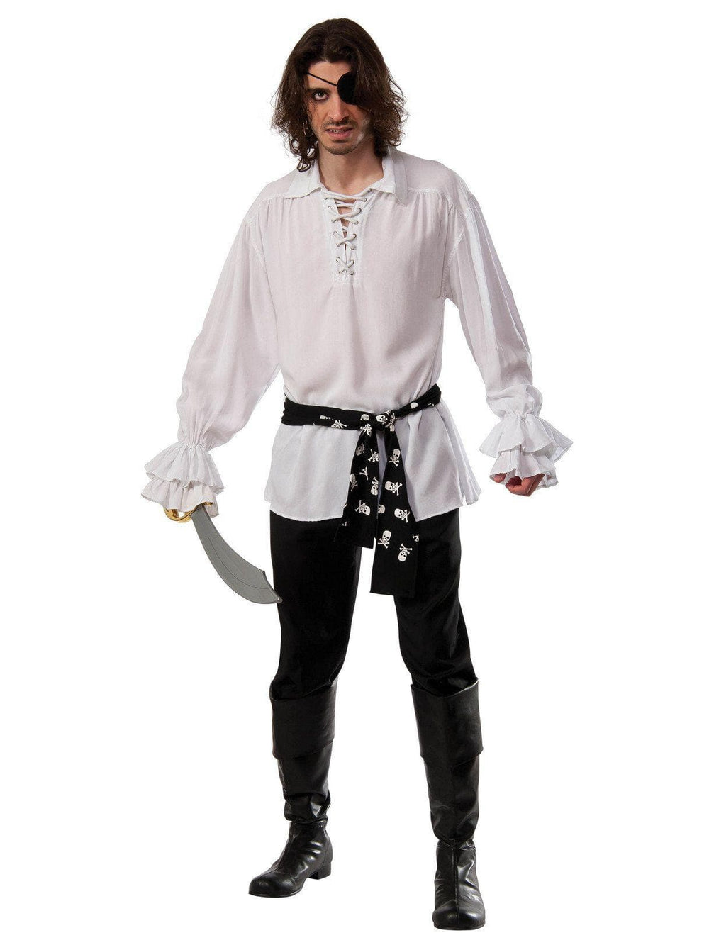 Adult White Pirate Shirt Costume 8729