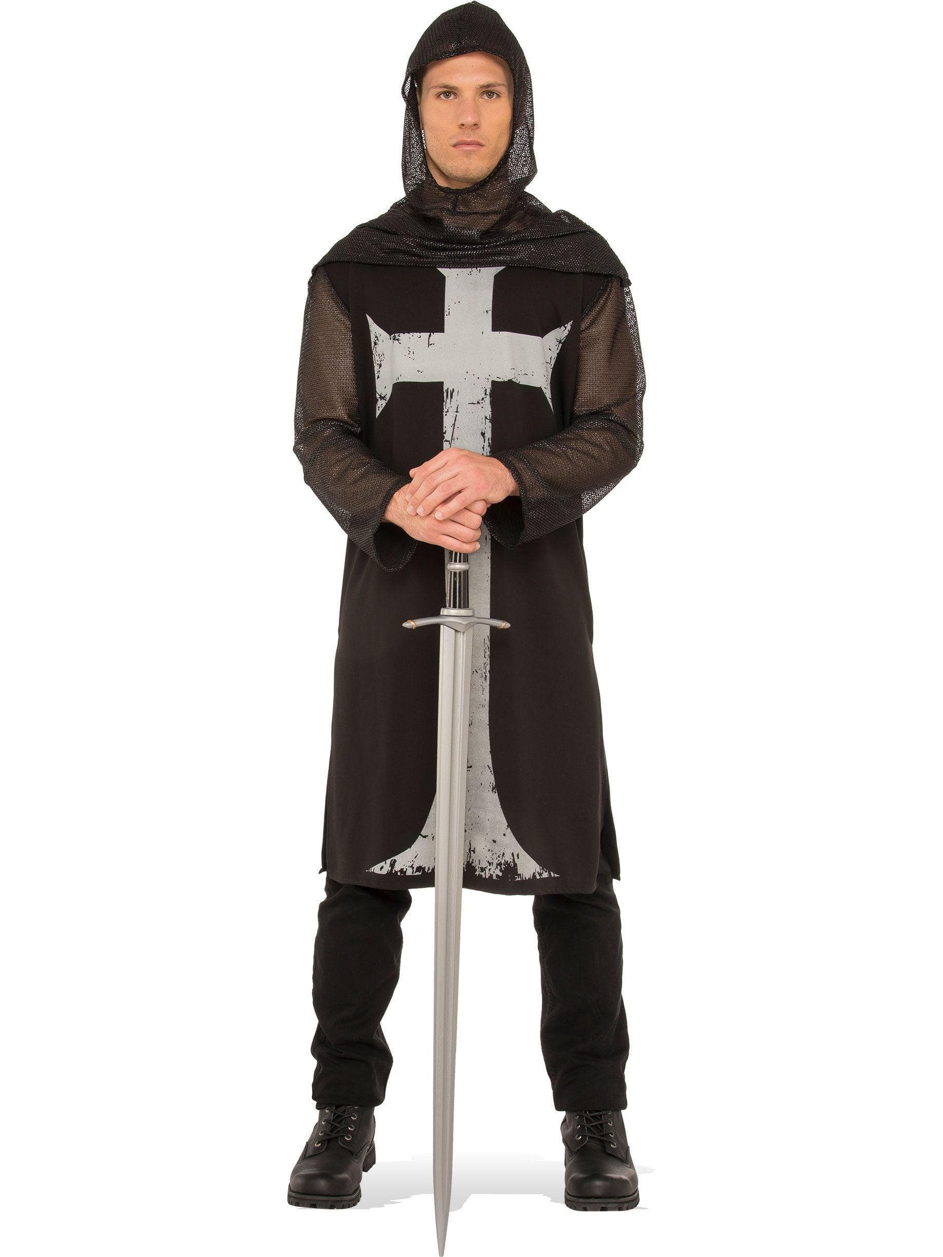 Men's Gothic Dark Knight Hooded Tunic - costumes.com
