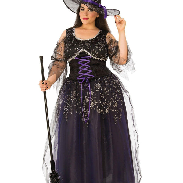 purple witch dress plus size Curvy Midnight Witch Costume Plus