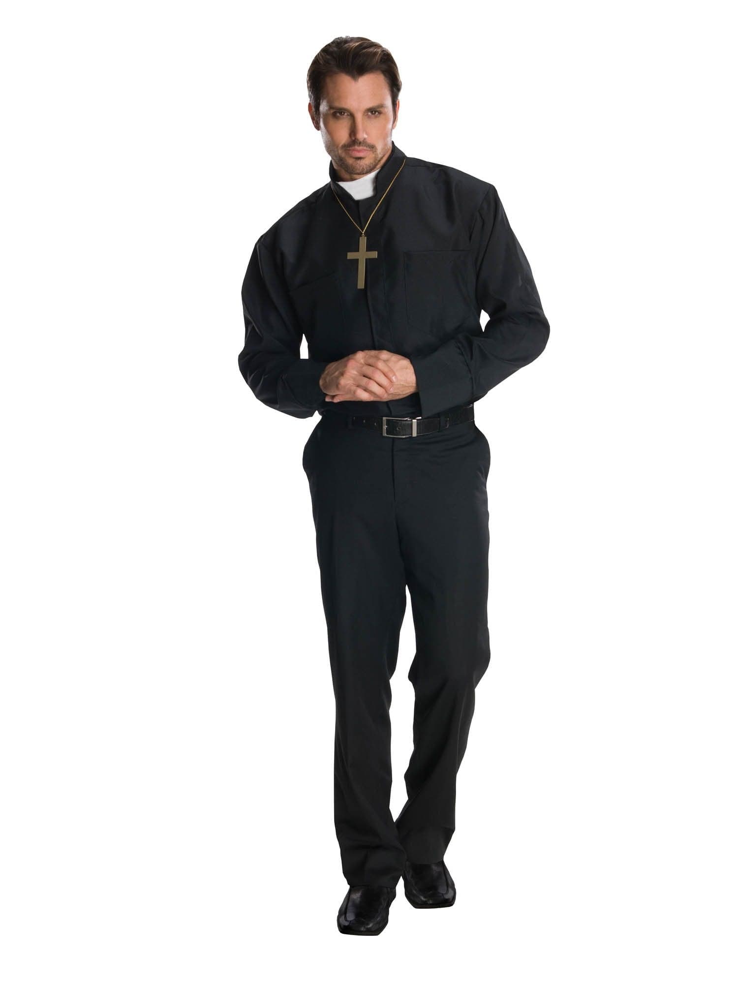 Adult Priest Shirt and Cross Necklace - costumes.com