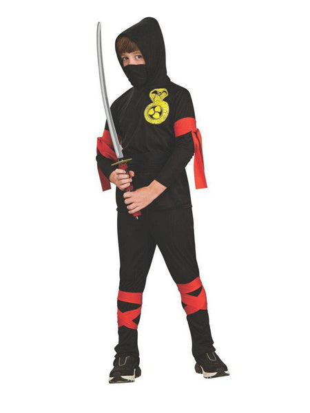 Kids' Fuller Cut Black Ninja Costume