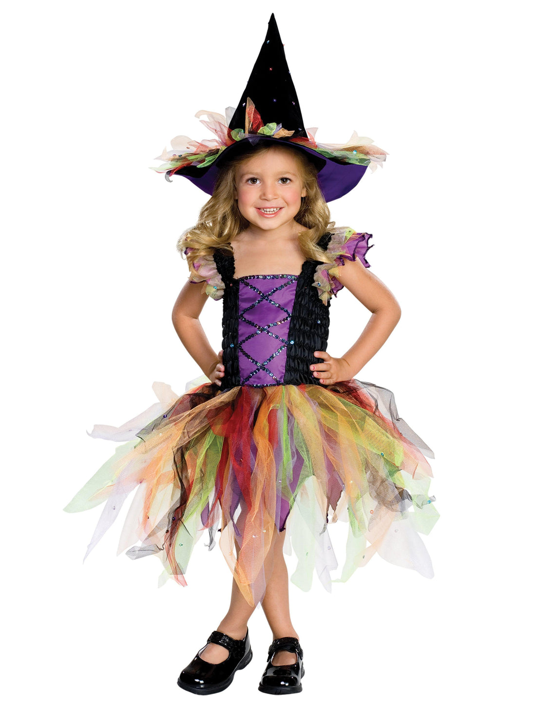 Kids Girl Glitter Witch Costume