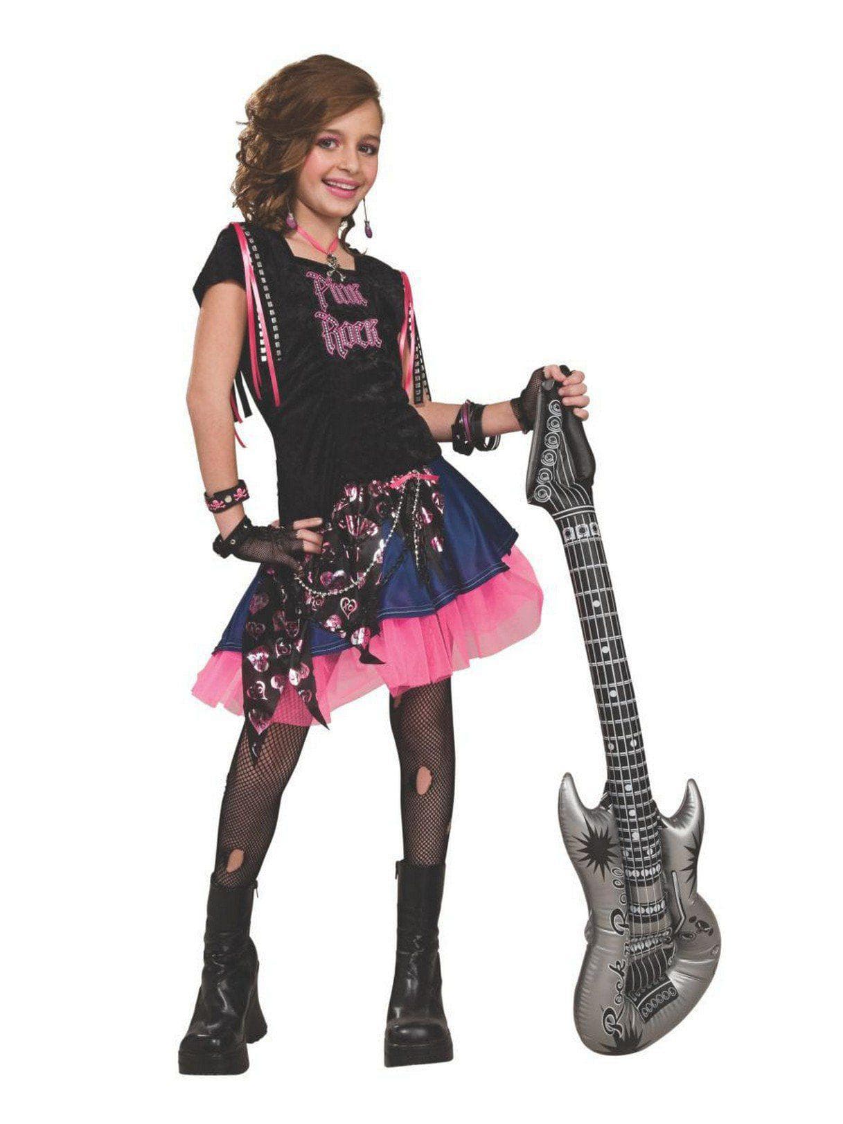 Kids Pink Rock Girl Costume - costumes.com