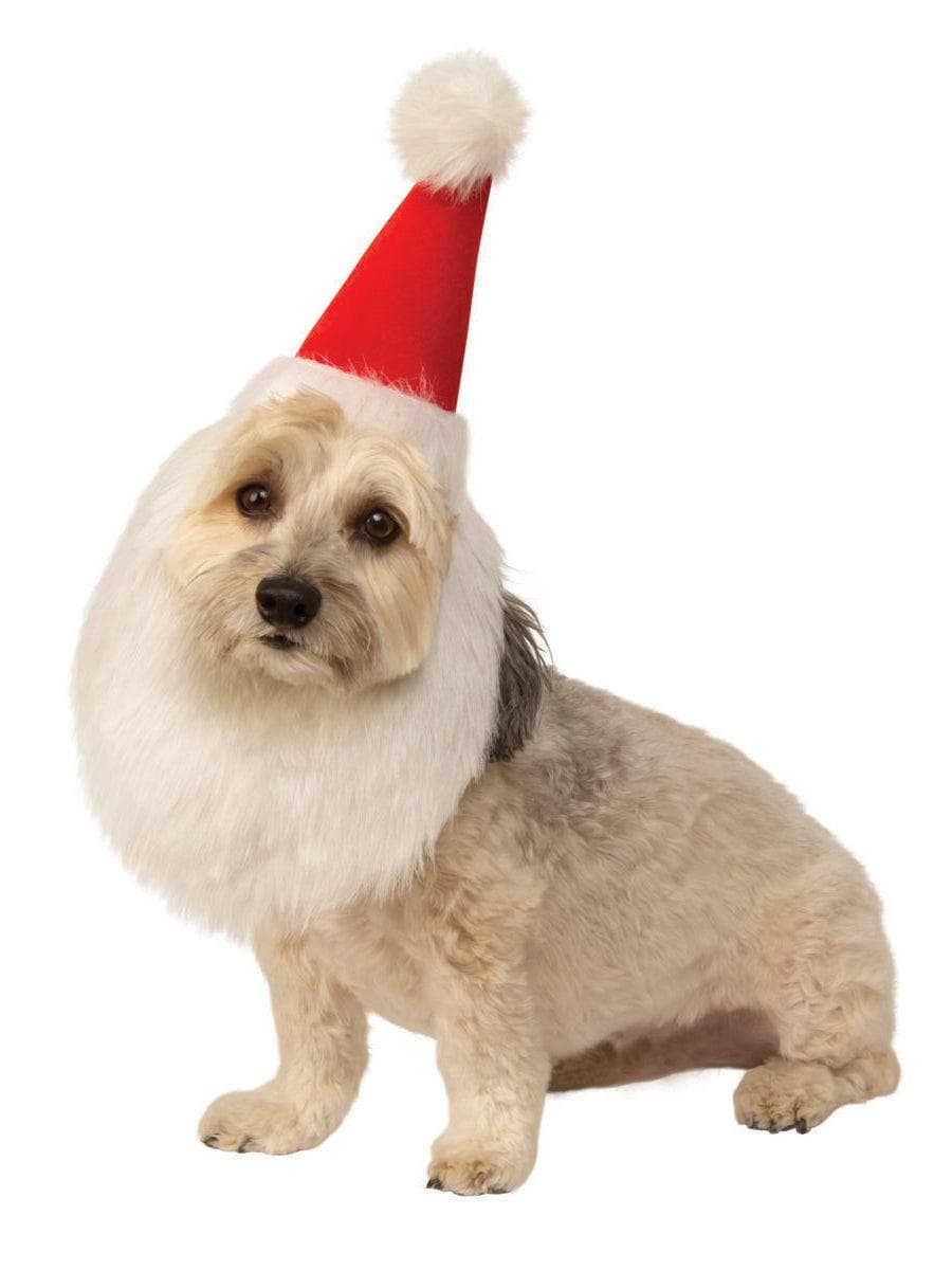 Red Pet Santa Hat and Beard - costumes.com