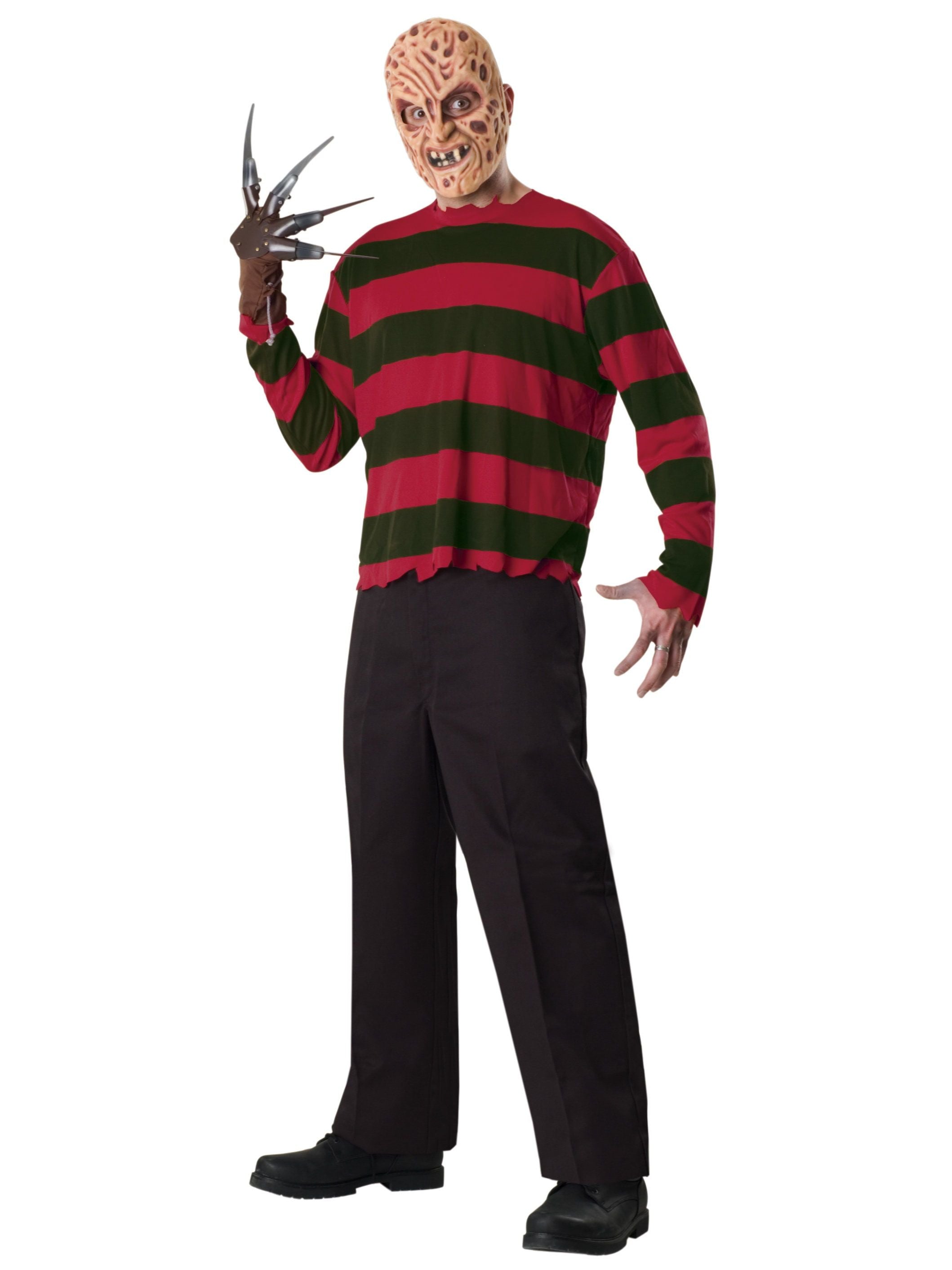 Adult A Nightmare on Elm Street Freddy Krueger Printed Shirt and Mask - costumes.com