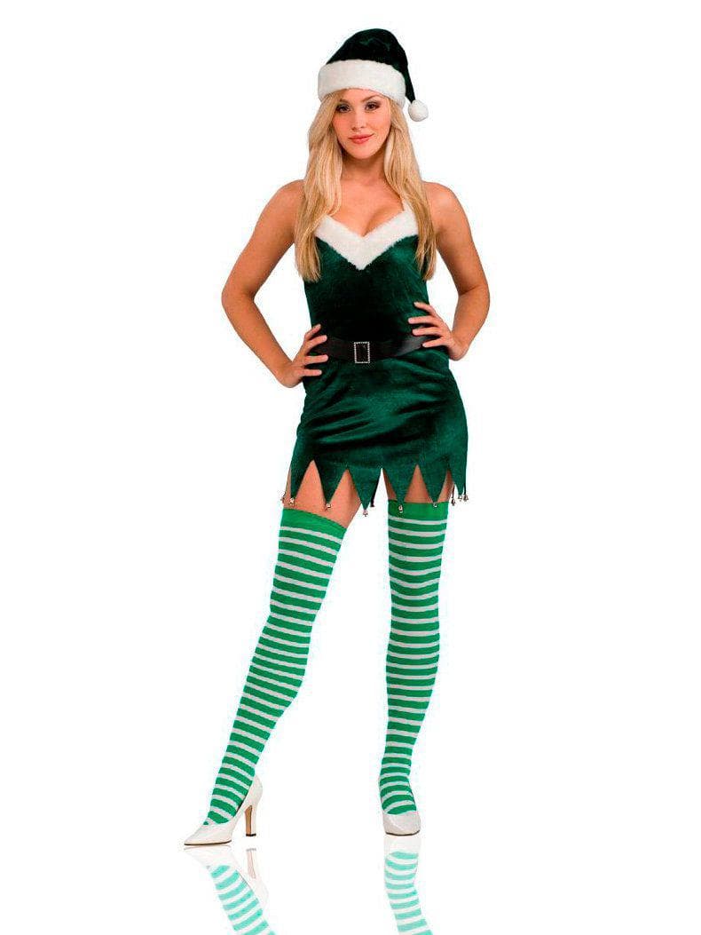 Adult s Sassy Elf Dress And Thigh Highs Costume - costumes.com
