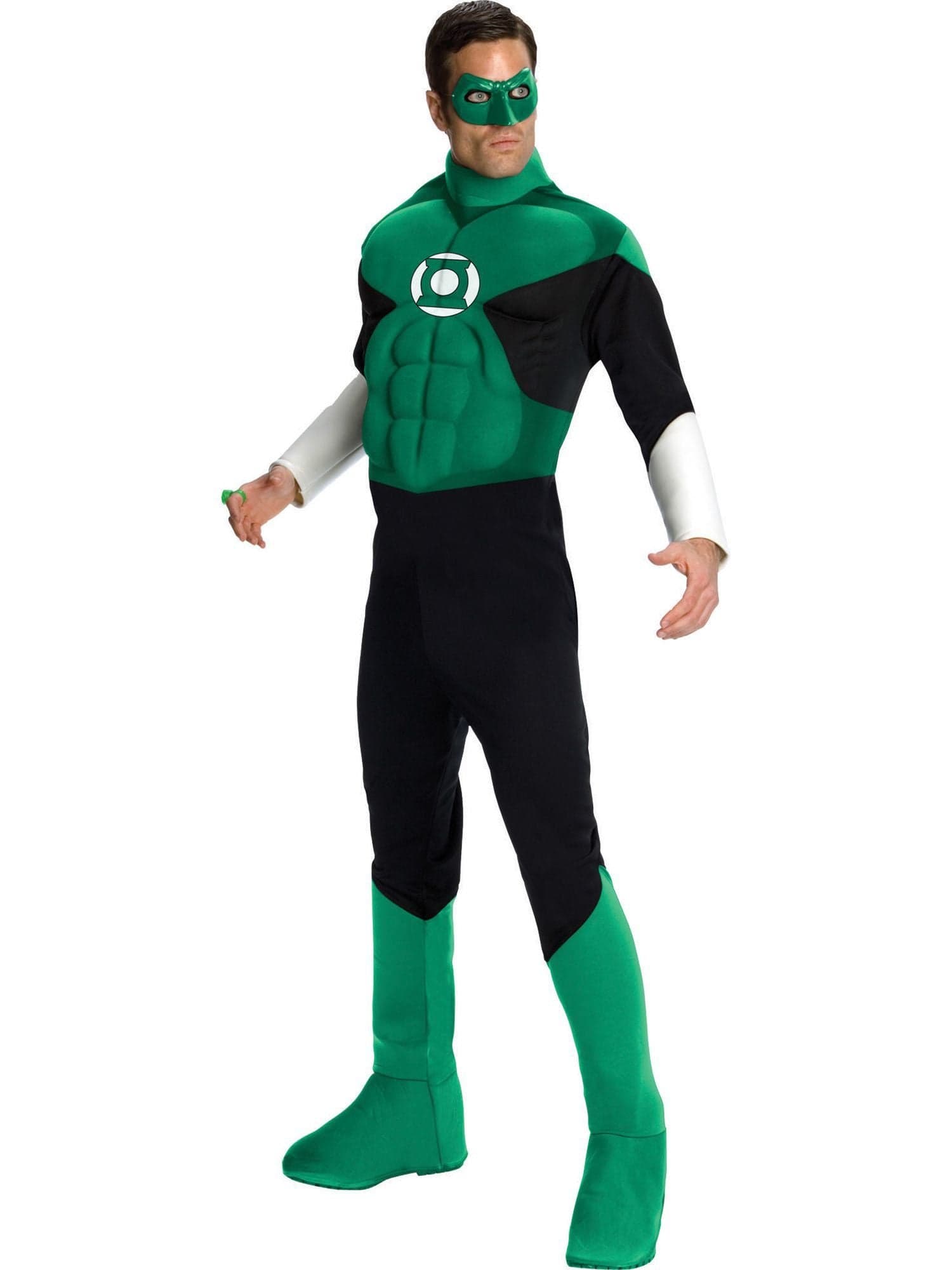 Adult Justice League Green Lantern Deluxe Muscle Chest Costume - costumes.com