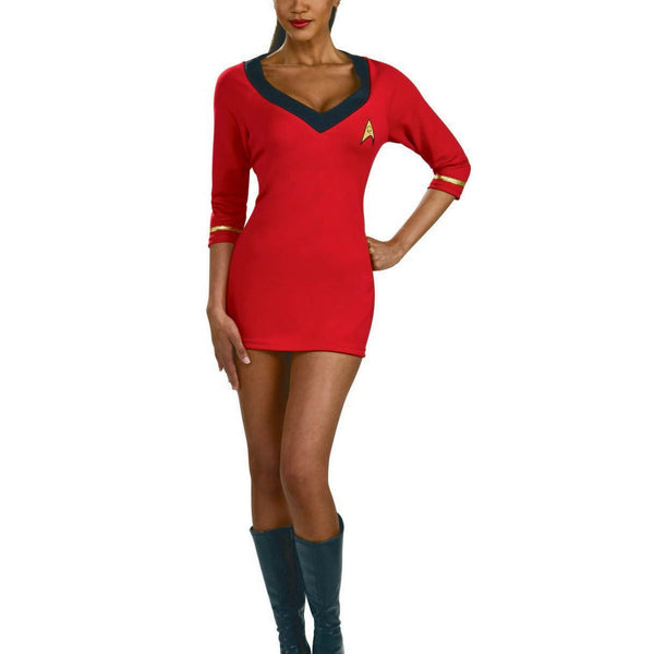 star trek tng a line dress Cosplay Women's Plus Size Star Trek Costumes Star Trek TNG Starfleet  Officer A-Line Dress  Pop Galaxy Clothing