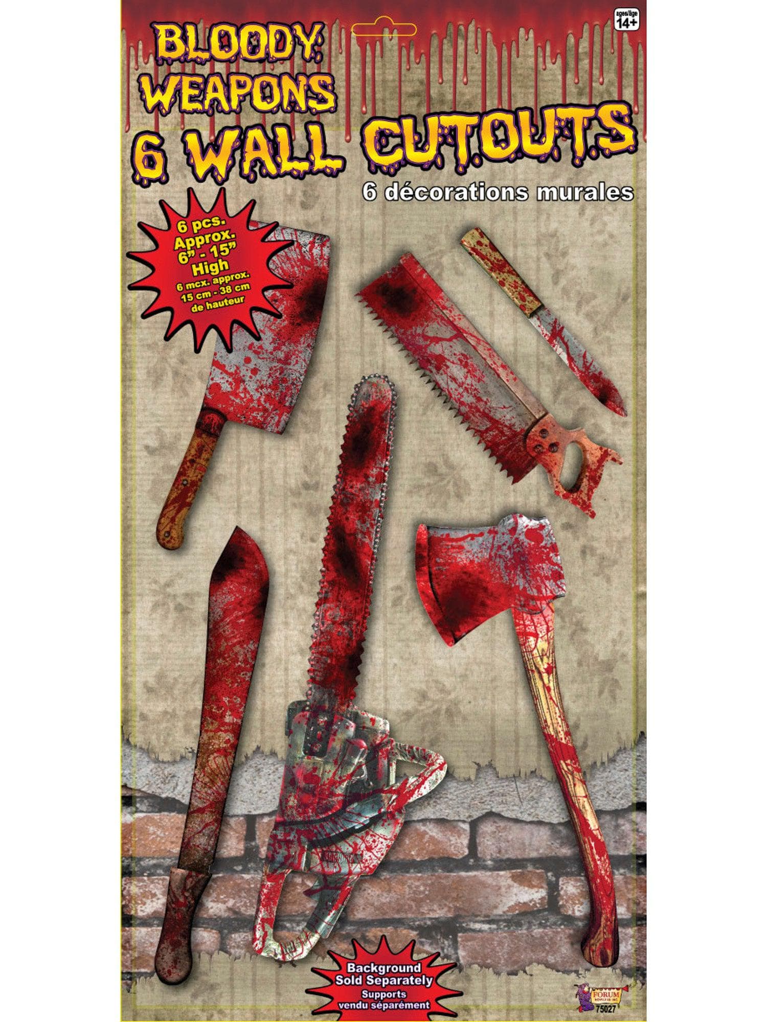 Bloody Weapon Wall Cutout Set - 6 Piece - costumes.com