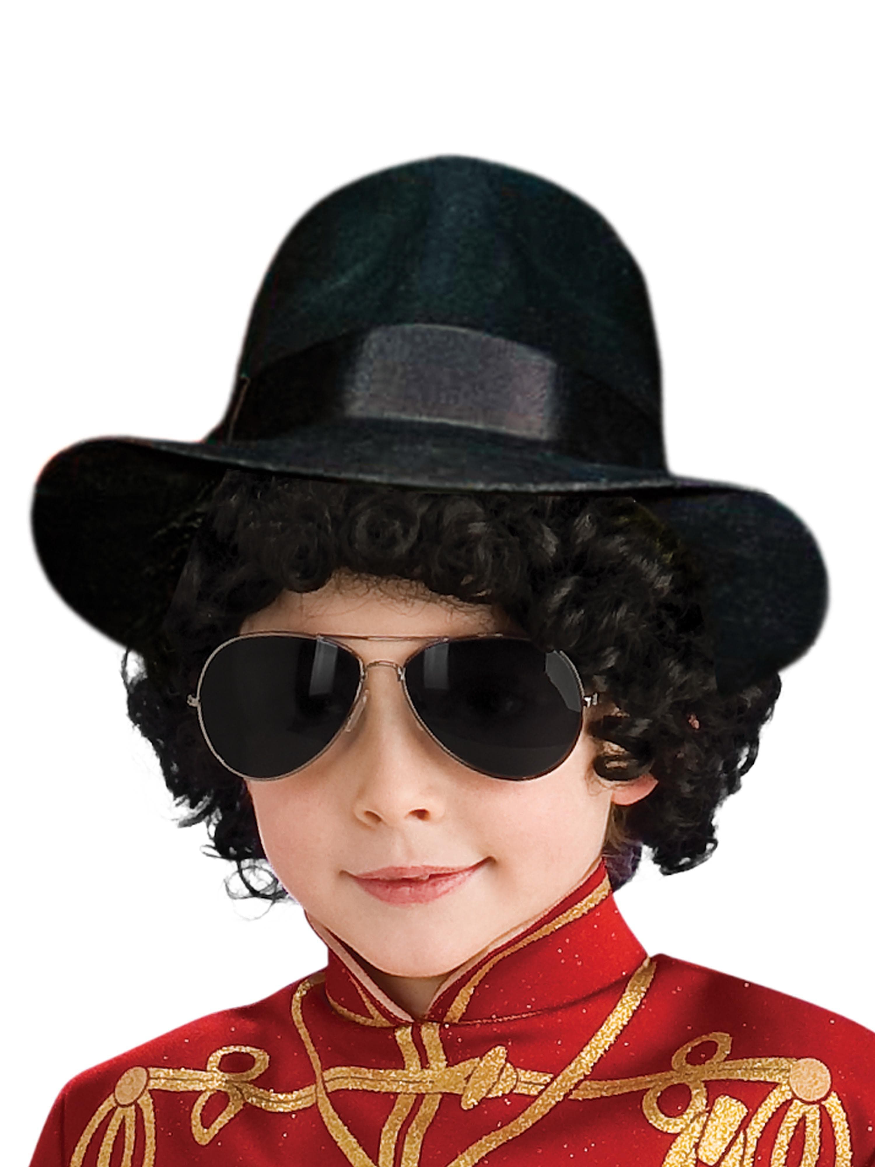 Kids' Michael Jackson Black Fedora Hat - costumes.com