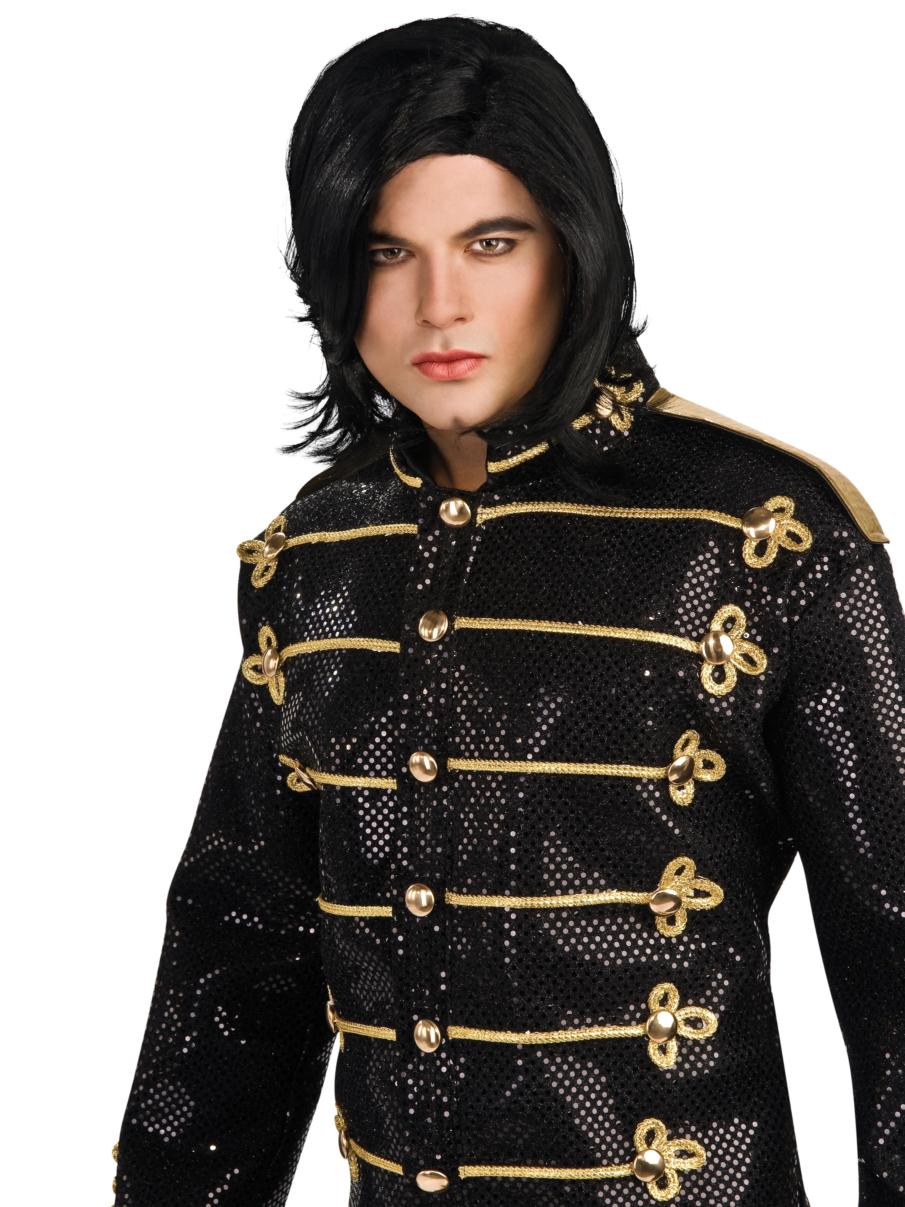 Adult Michael Jackson Straight Black Wig - costumes.com