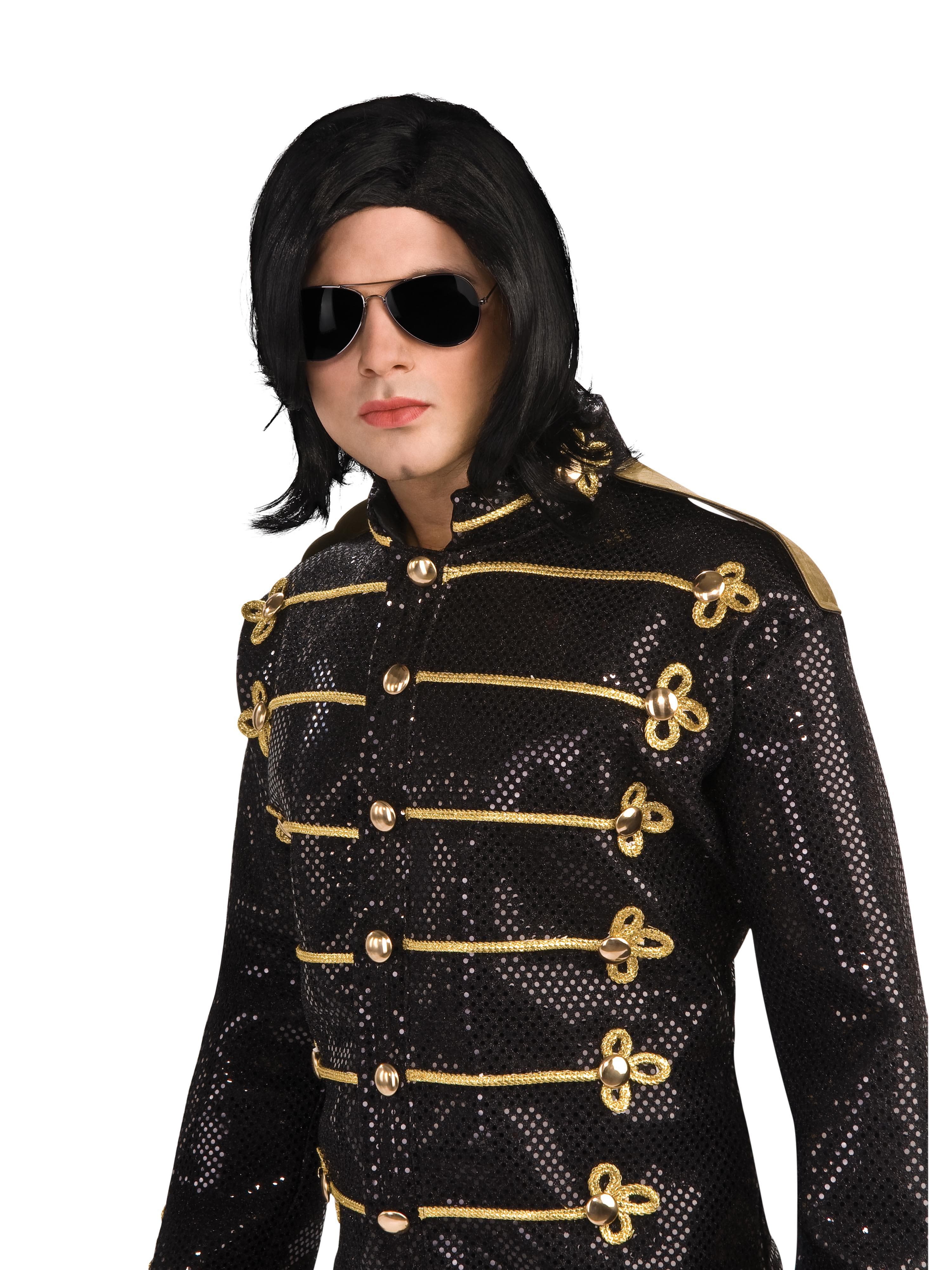 Adult Michael Jackson Black Glasses and Wig Kit - costumes.com