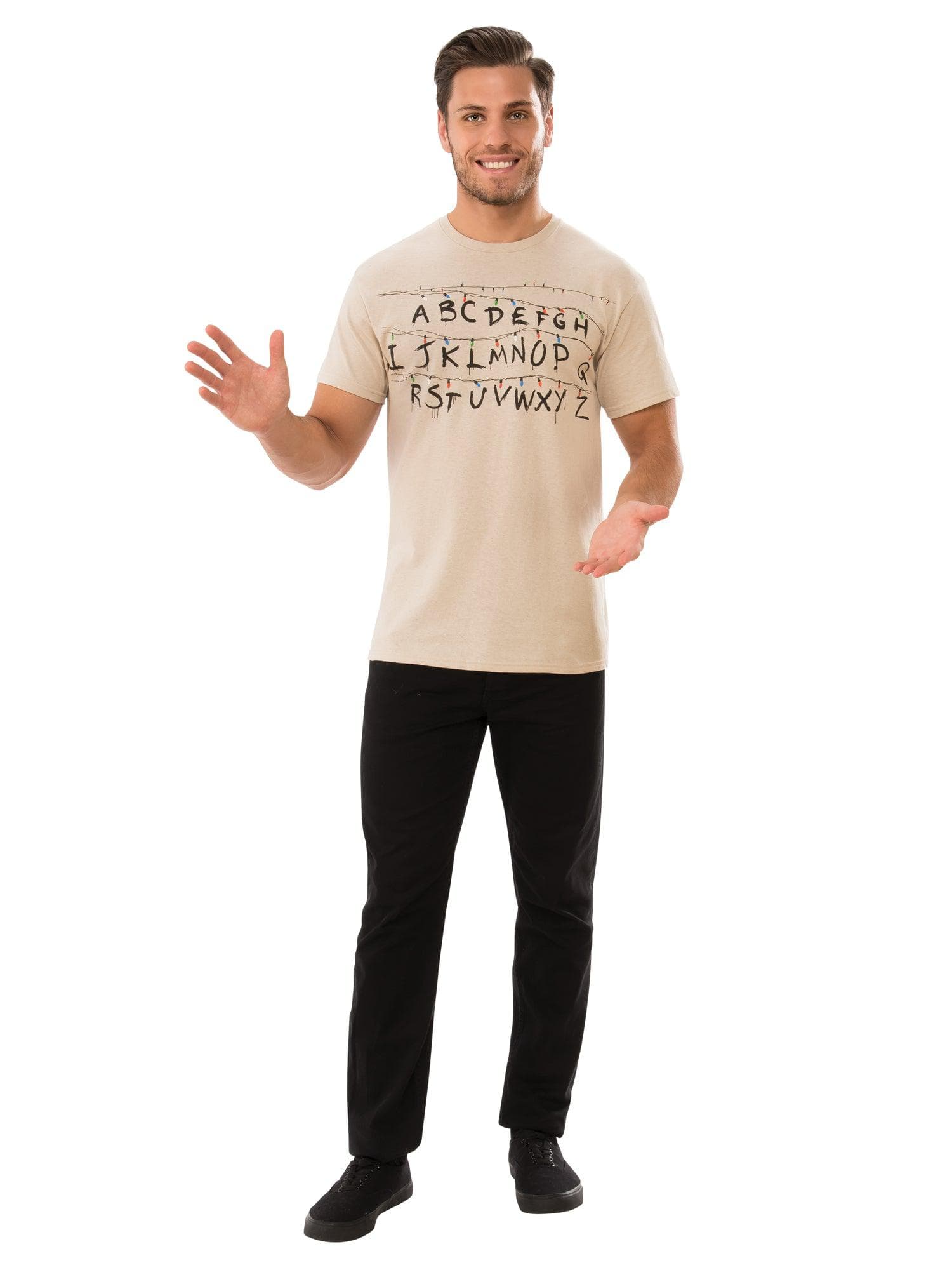 Adult Stranger Things Alphabet Wall T-Shirt - costumes.com