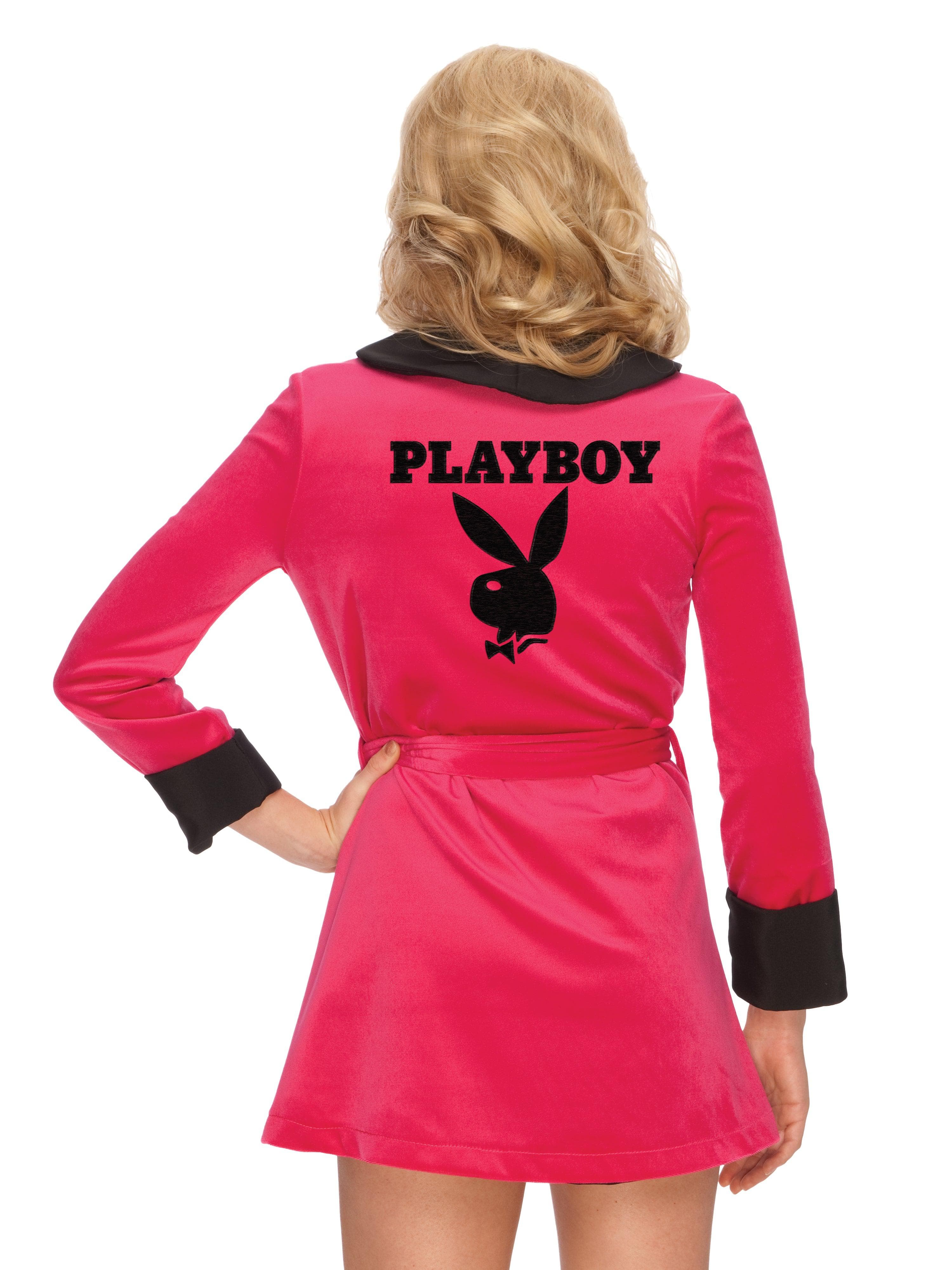 Women's Playboy Sexy Pink Smoking Jacket Costume - costumes.com