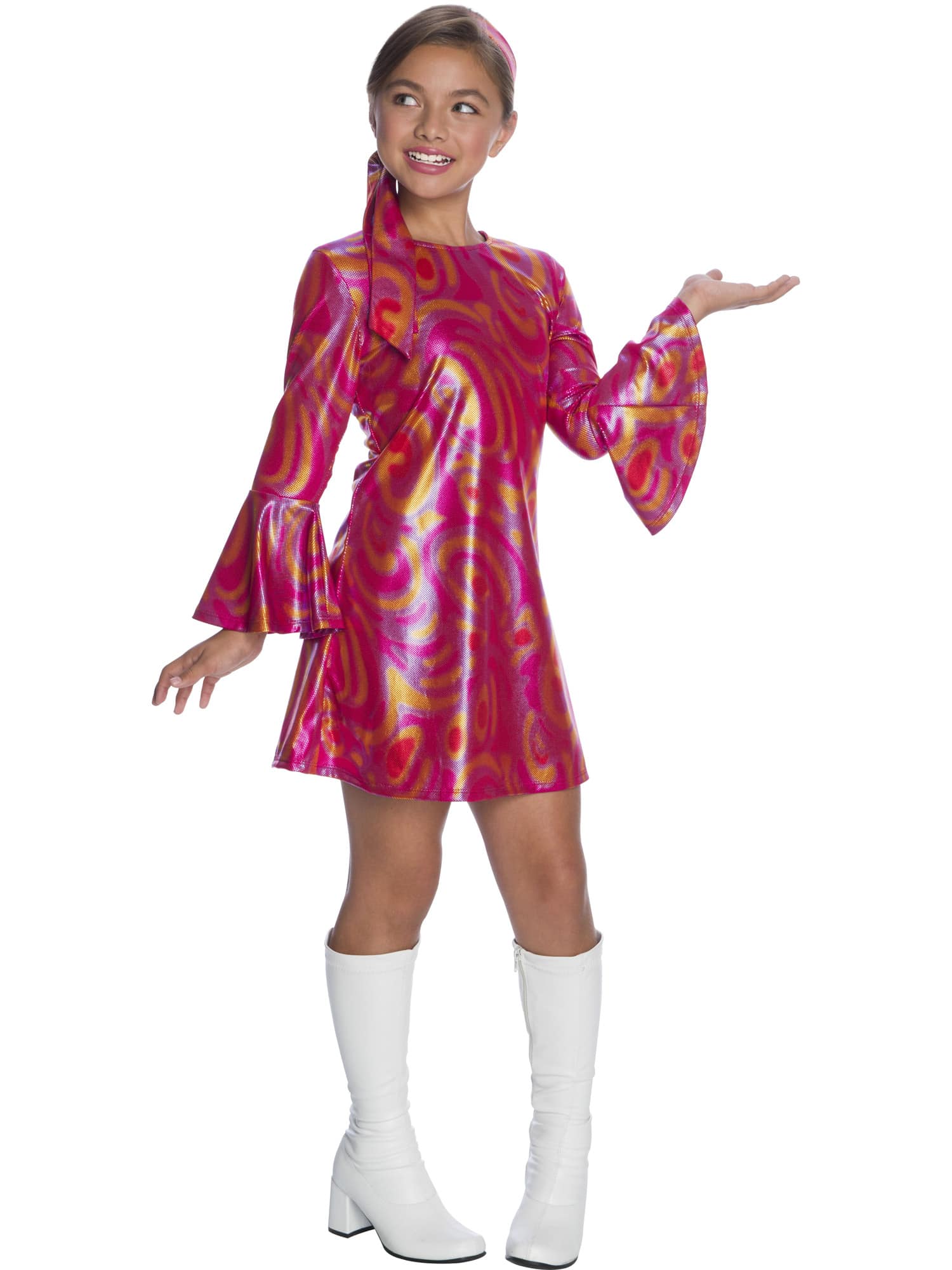 Kid's Fuchsia Swirl Disco Diva Costume - costumes.com