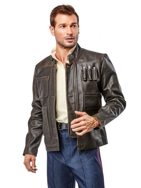 Denuo Novo Star Wars: The Force Awakens Han Solo Leather Jacket