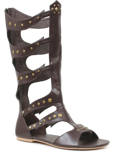Adult Brown Gladiator Studded Sandals