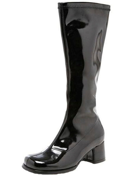 Kids Black Patent Go Go Boots