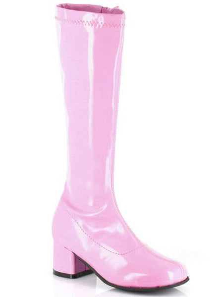 Kids Pink Patent Go Go Boots