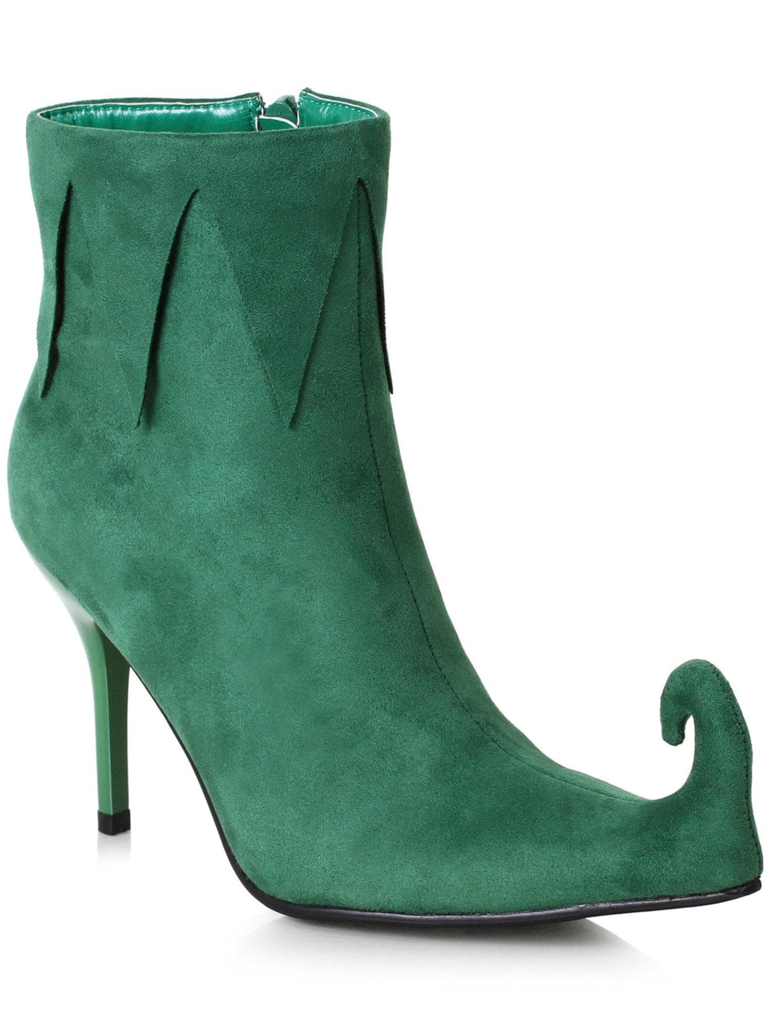 Adult Green Holiday Heeled Ankle Boots - costumes.com