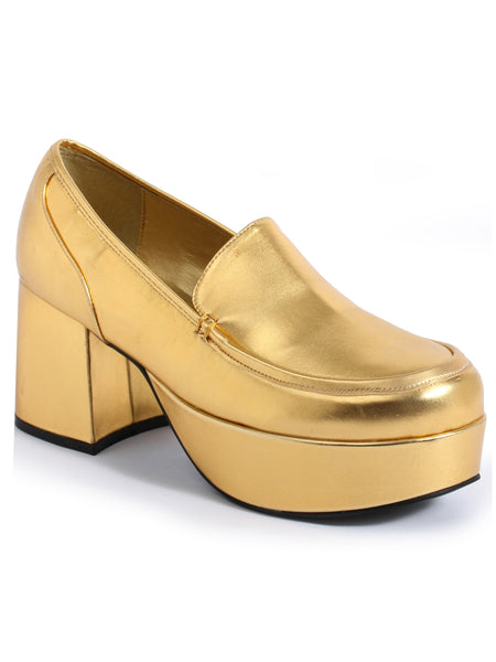 Men's Gold 70's Platform Shoes
