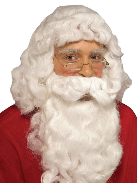 Men's White Santa Beard and Wig Set - Value Deluxe