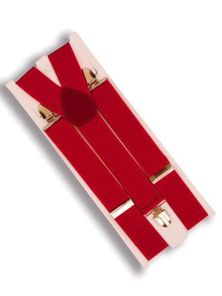 Adult Red Clip-on Suspenders