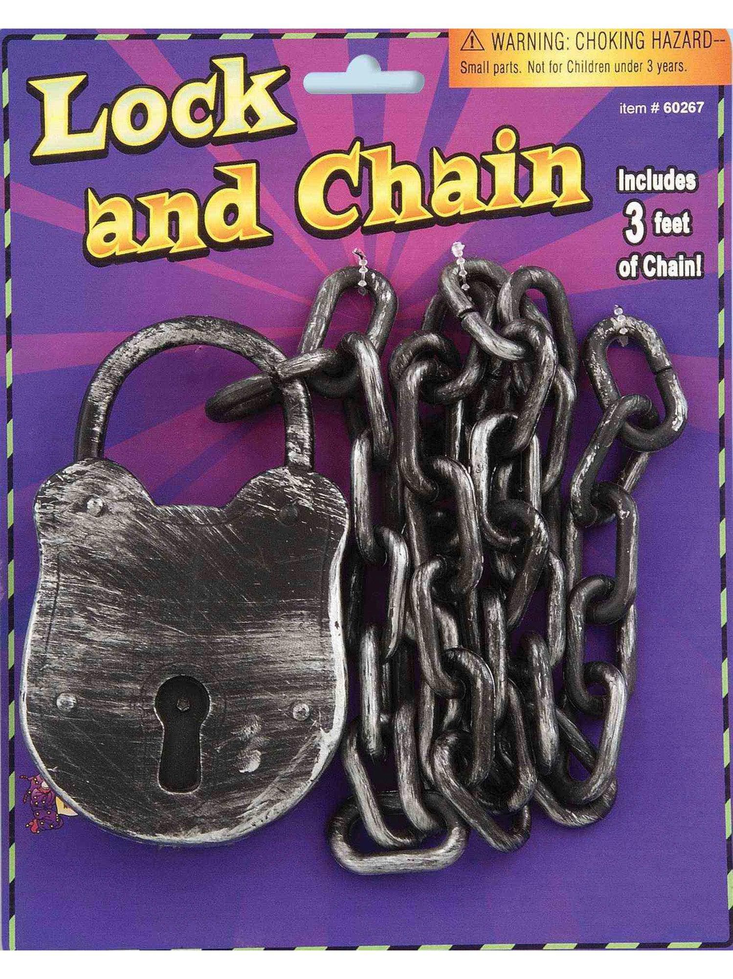 3 Foot Lock and Chain Prop - costumes.com