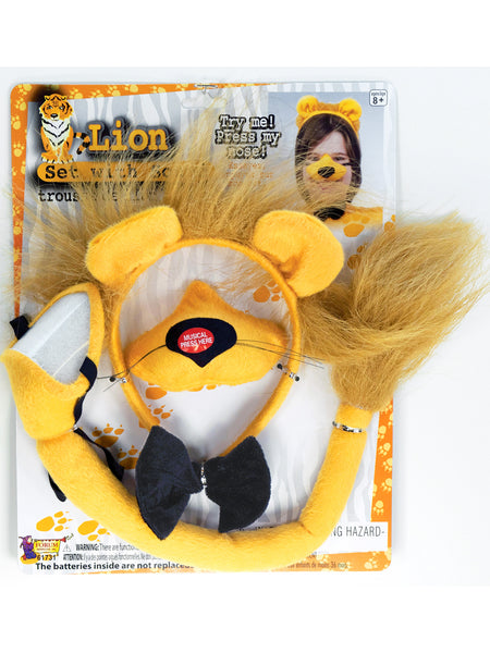 Kids' Lion Mane Headband, Nose and Tail with Sound