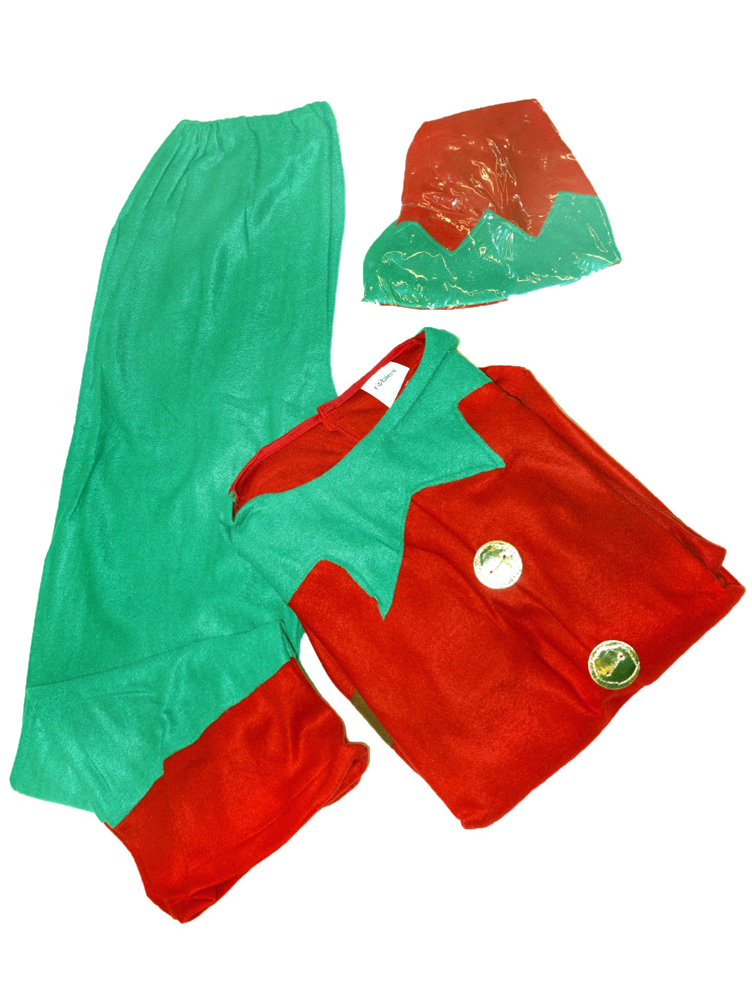 Men's Red and Green Holiday Helper Elf Costume - costumes.com