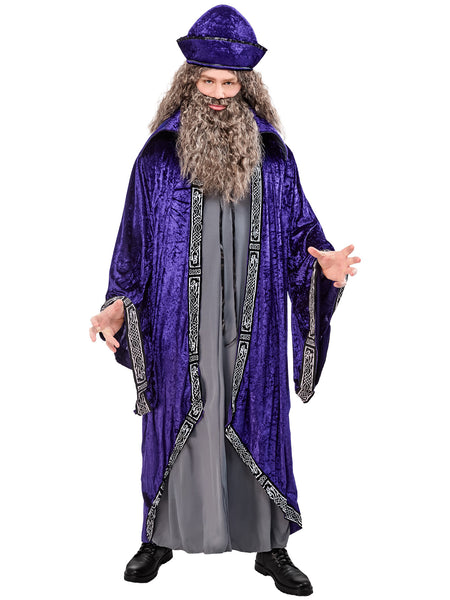 Men's Big and Tall Purple Grand Wizard Costume