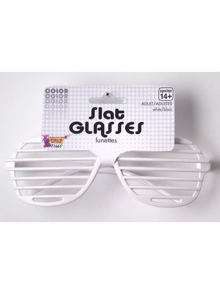 Adult White Slat Glasses