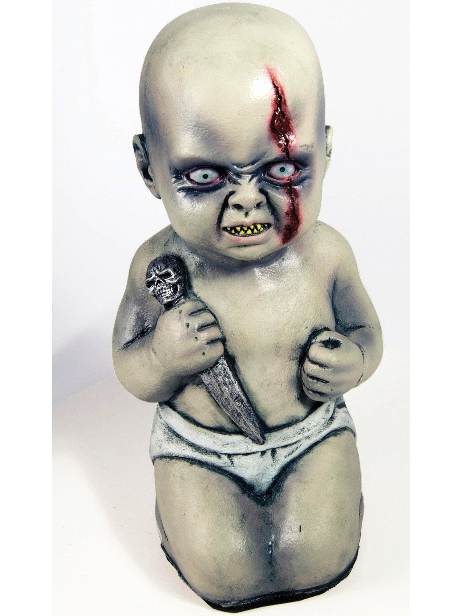 14-inch Evil Zombie Baby Holding Knife Prop - costumes.com