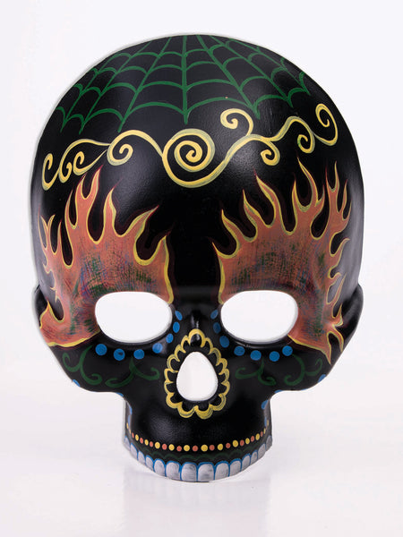 Adult Flame Skull Half Mask