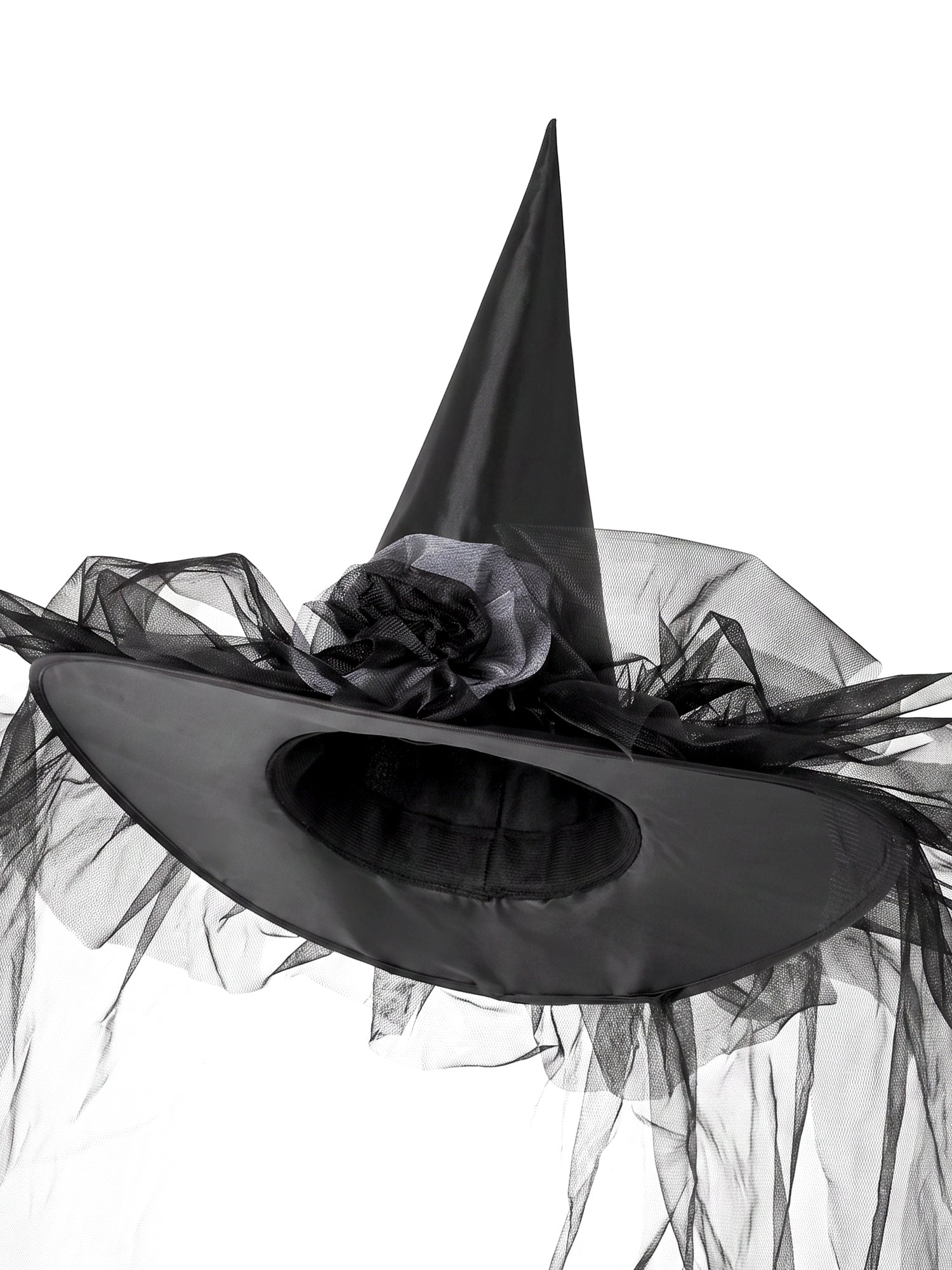 Adult Black Tulle Wizardly Witch Hat - costumes.com
