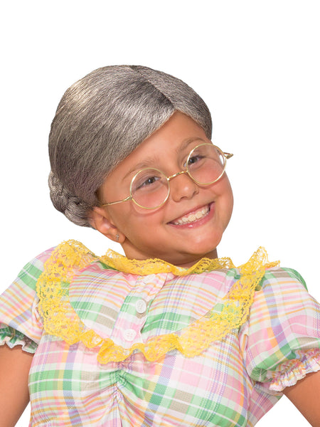 Girls' Old Lady Wig with Bun