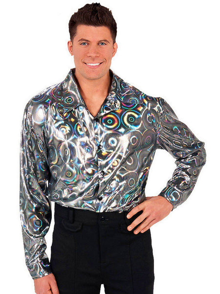 Men's Silver Hologram Disco Shirt