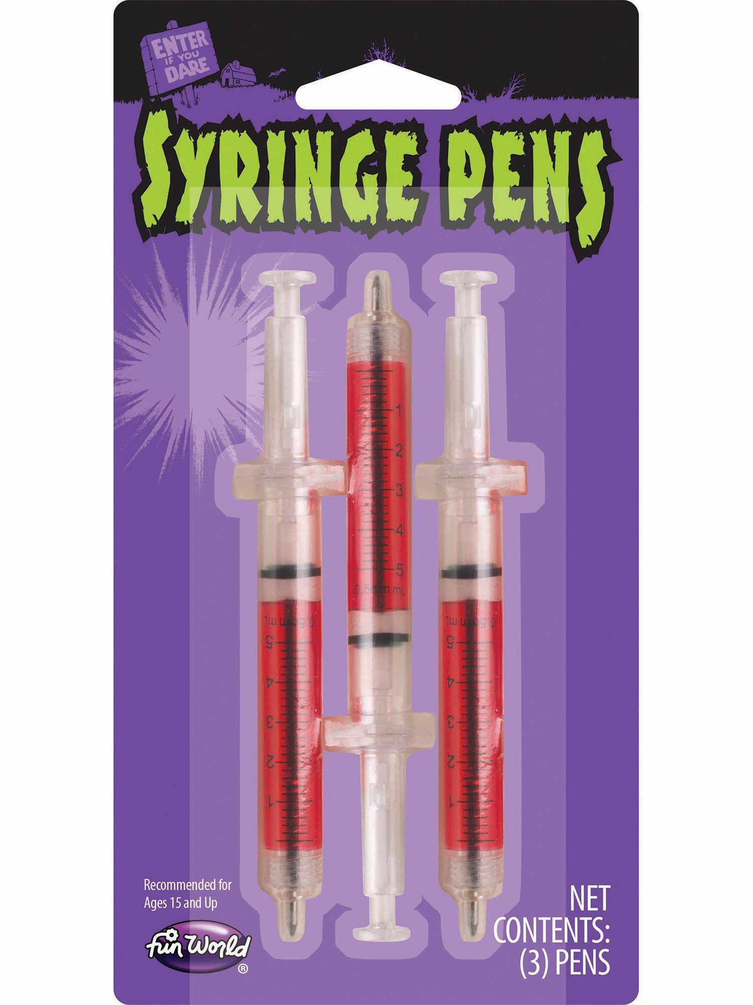 5-inch Bloody Syringe Ballpoint Pens - Set of 3 - costumes.com