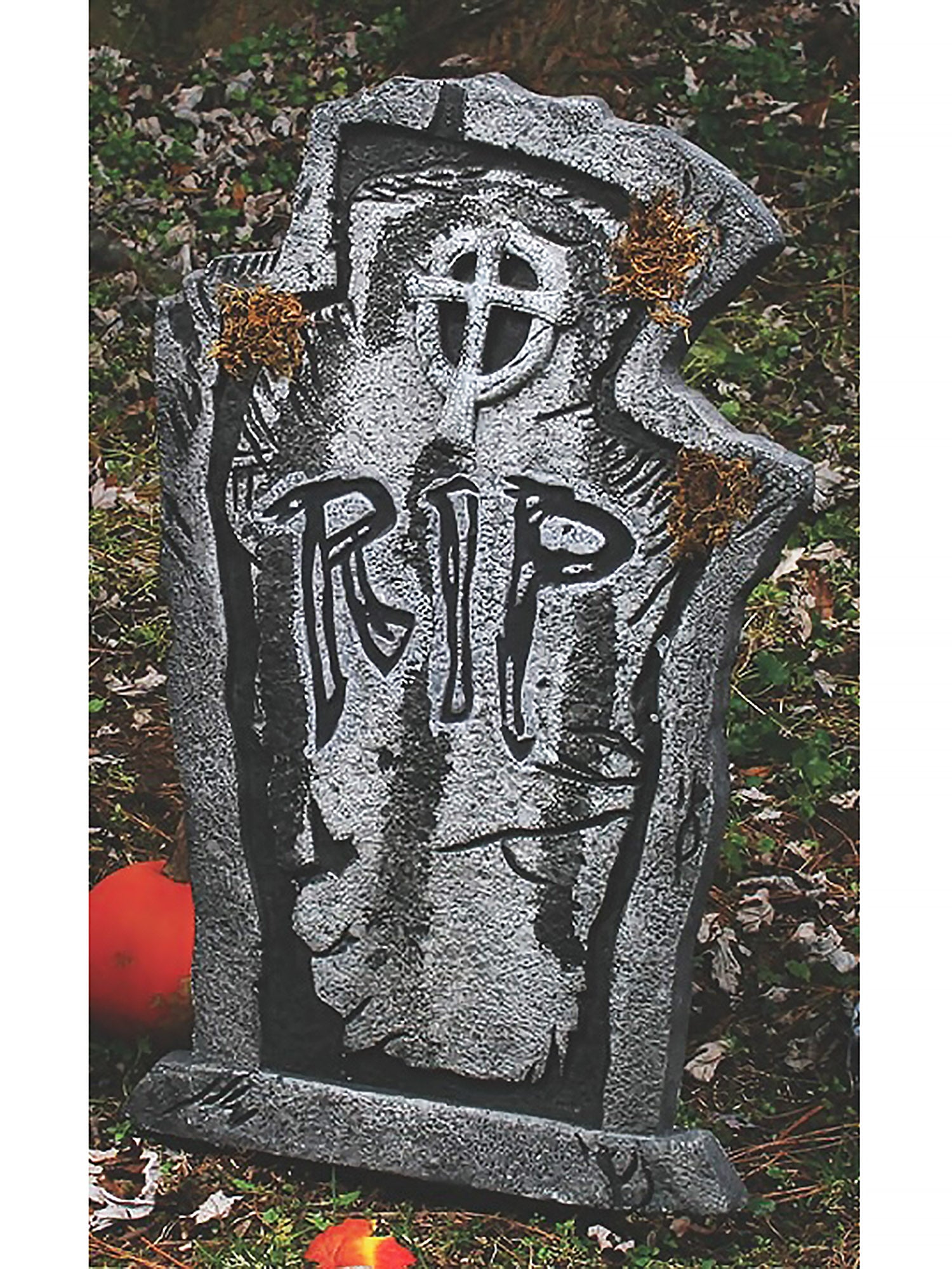 22-inch Mossy R.I.P Tombstone Decoration - costumes.com