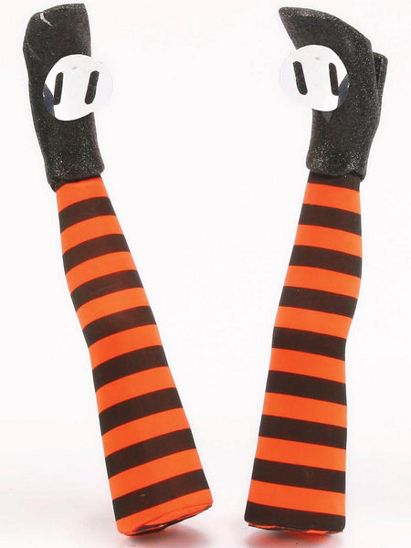 13-inch Orange Stripe Witch Legs Prop