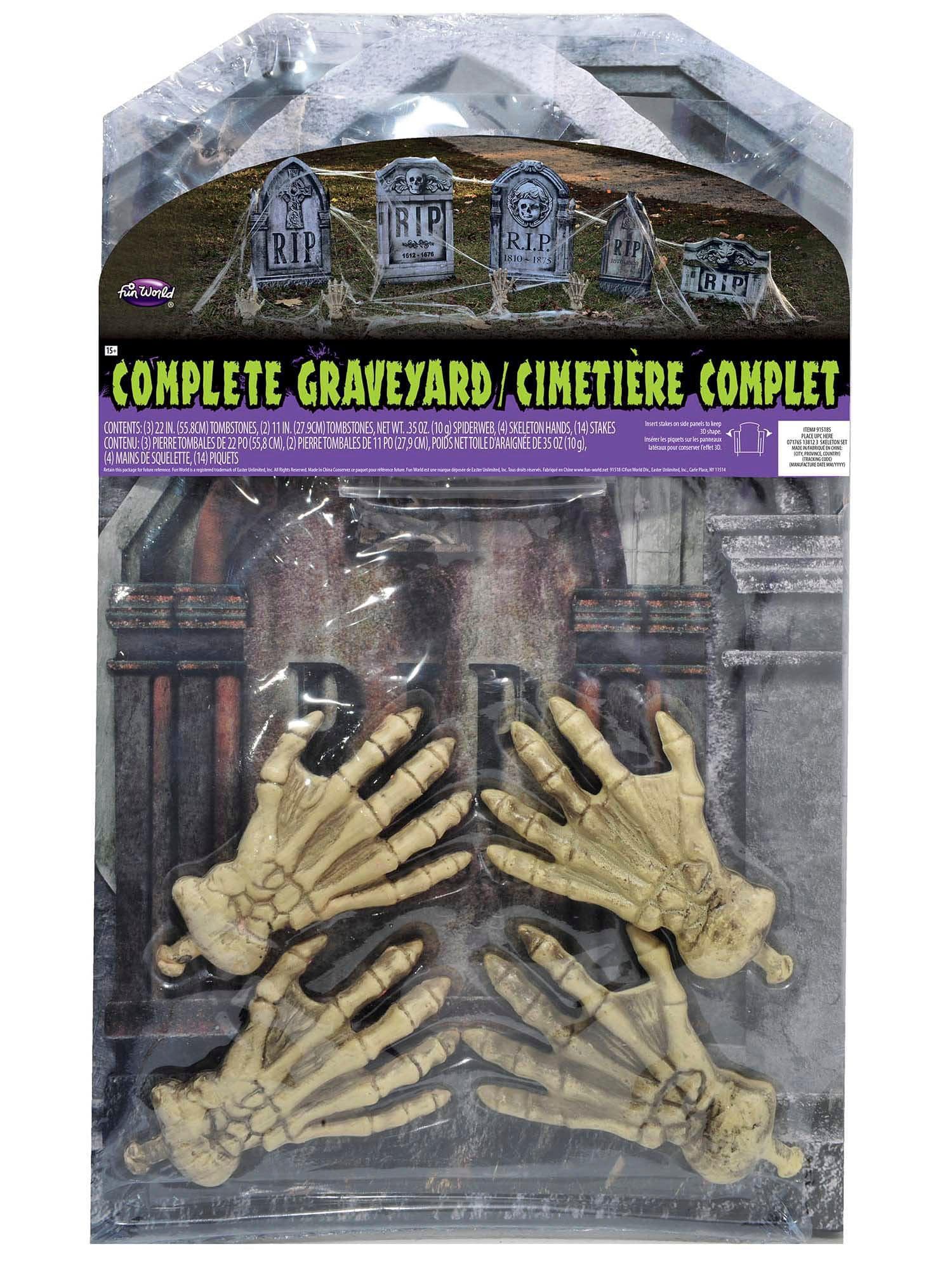 Complete Skeleton Tombstone Graveyard Set - costumes.com