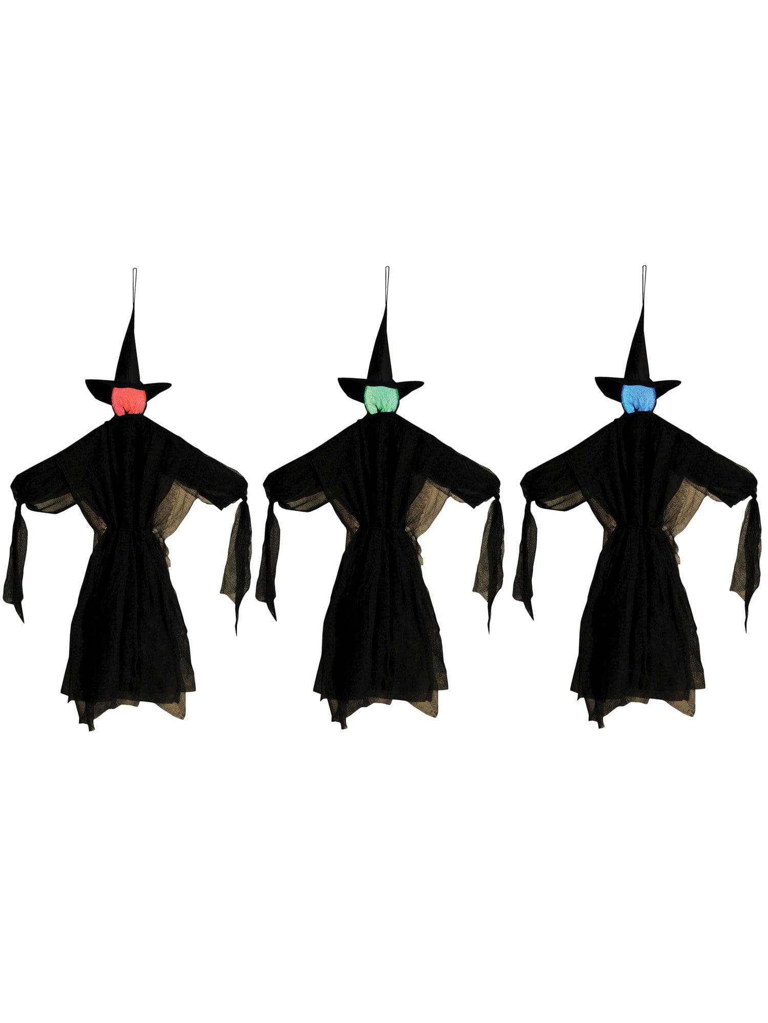 3 Foot Light Up Color Changing Witch Trio Hanging Prop - costumes.com