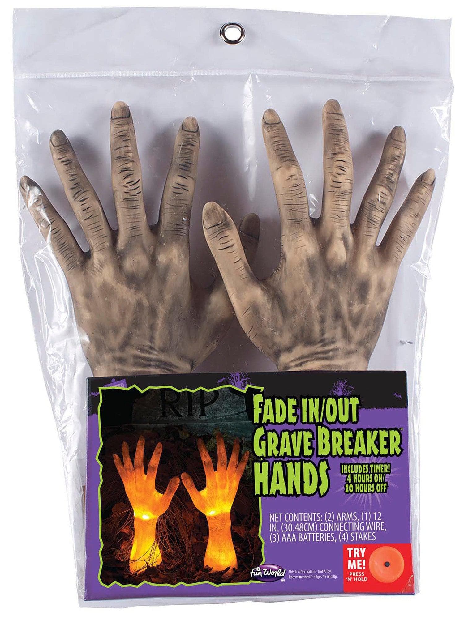 11.5 Inch Zombie Hands Light Up Graveyard Prop - costumes.com