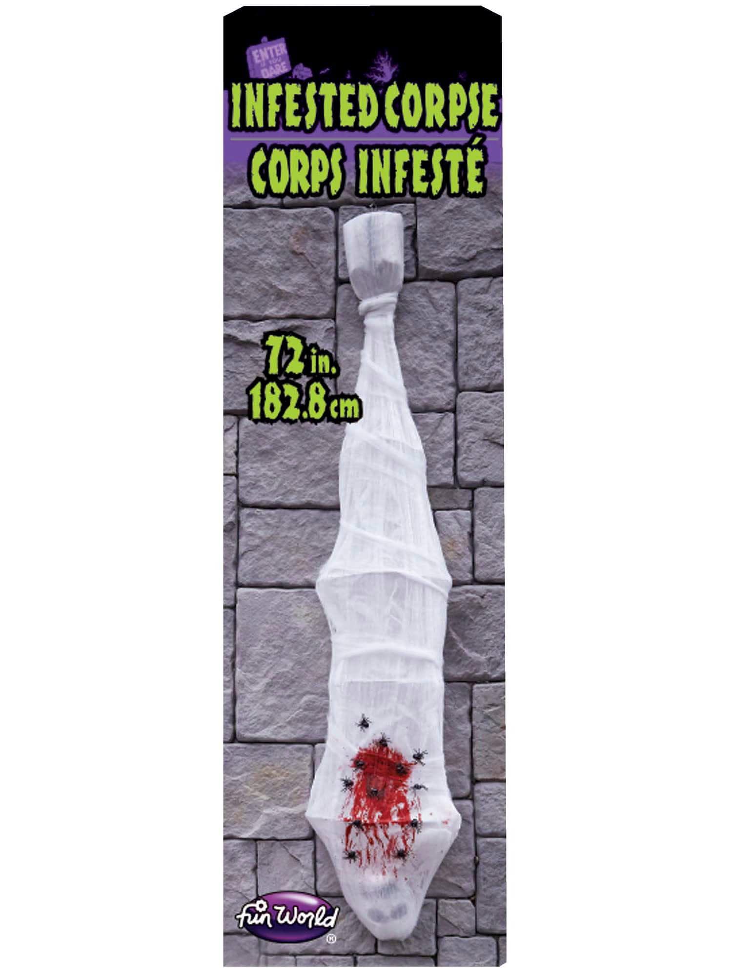 6 Foot Infested Bloody Corpse Hanging Prop - costumes.com