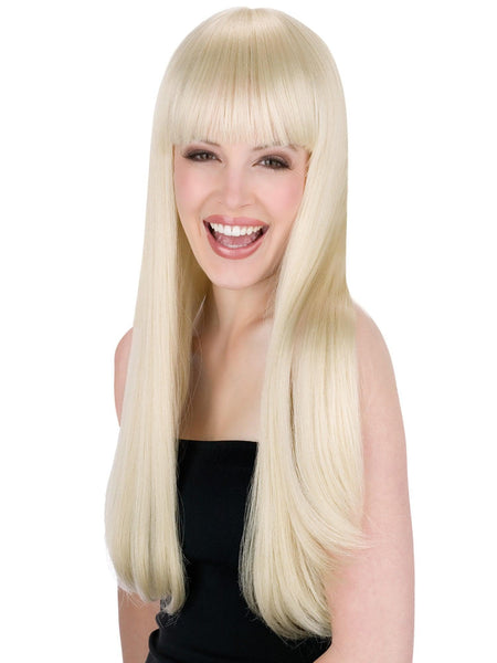 Women's Blonde Pop Star Wig with Bangs