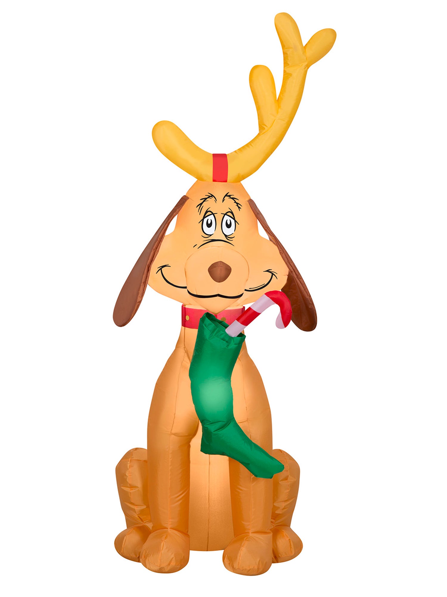 4 Foot Dr. Seuss The Grinch Reindeer Max Light Up Christmas Inflatable Lawn Decoration - costumes.com