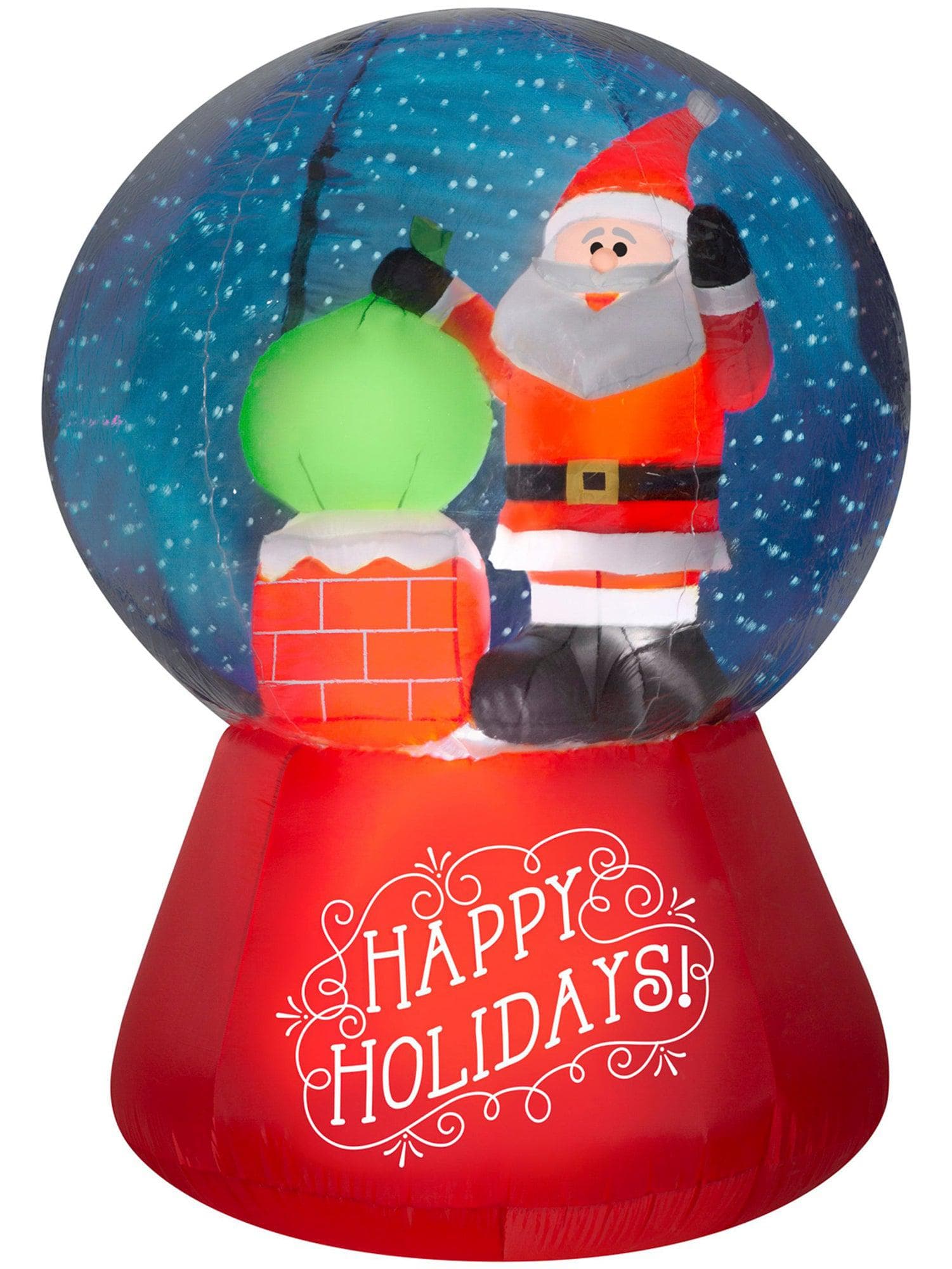 5.5 Foot Snow Globe Santa Light Up Christmas Inflatable Lawn Decor - costumes.com