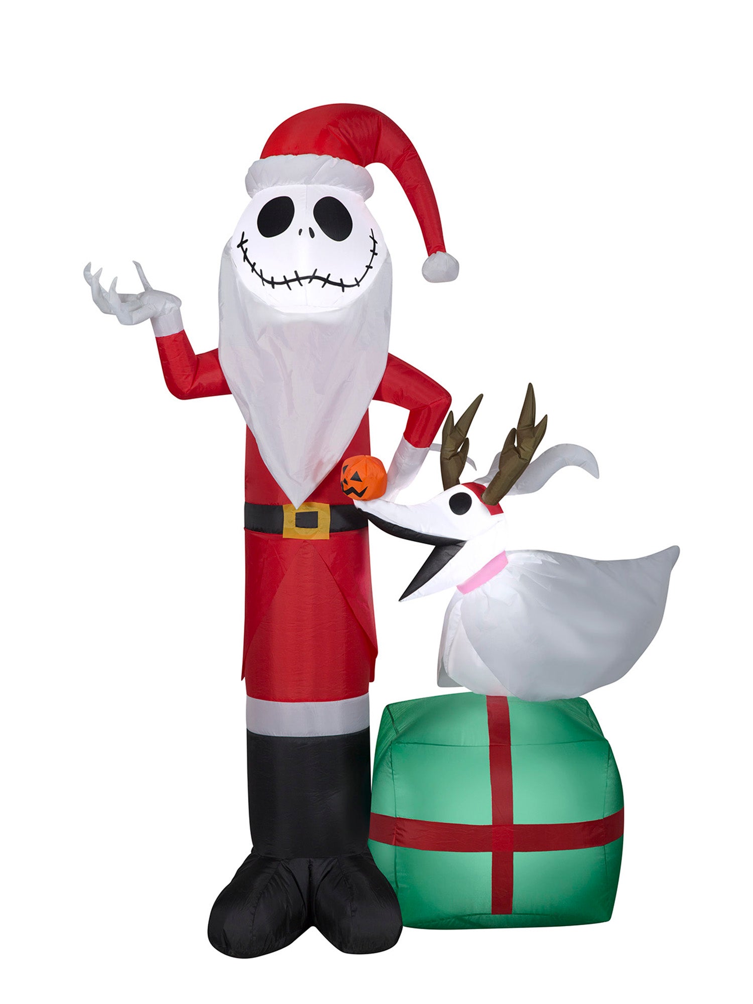 5 Foot The Nightmare Before Christmas Jack Skellington and Zero Light Up Inflatable Lawn Decoration - costumes.com