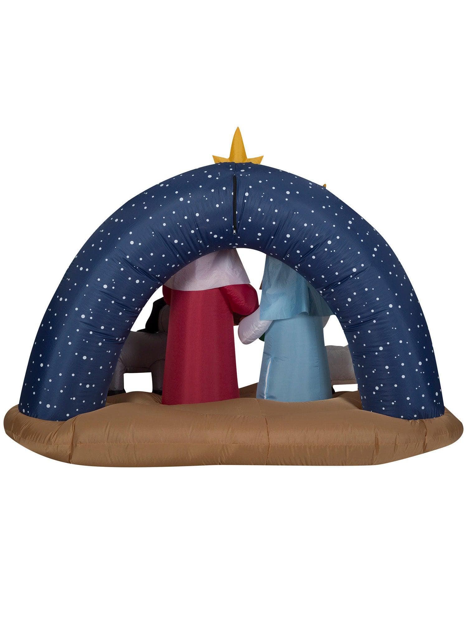 6.5 Foot Snowy Night Nativity Scene Light Up Christmas Inflatable Lawn Decor - costumes.com